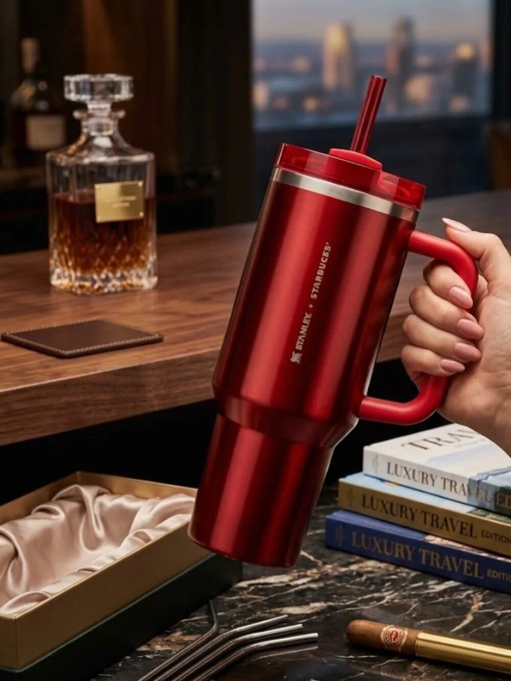 " X Starbucks Limited Holiday Red Quencher 40oz Tumbler Flowstate H2.0 "